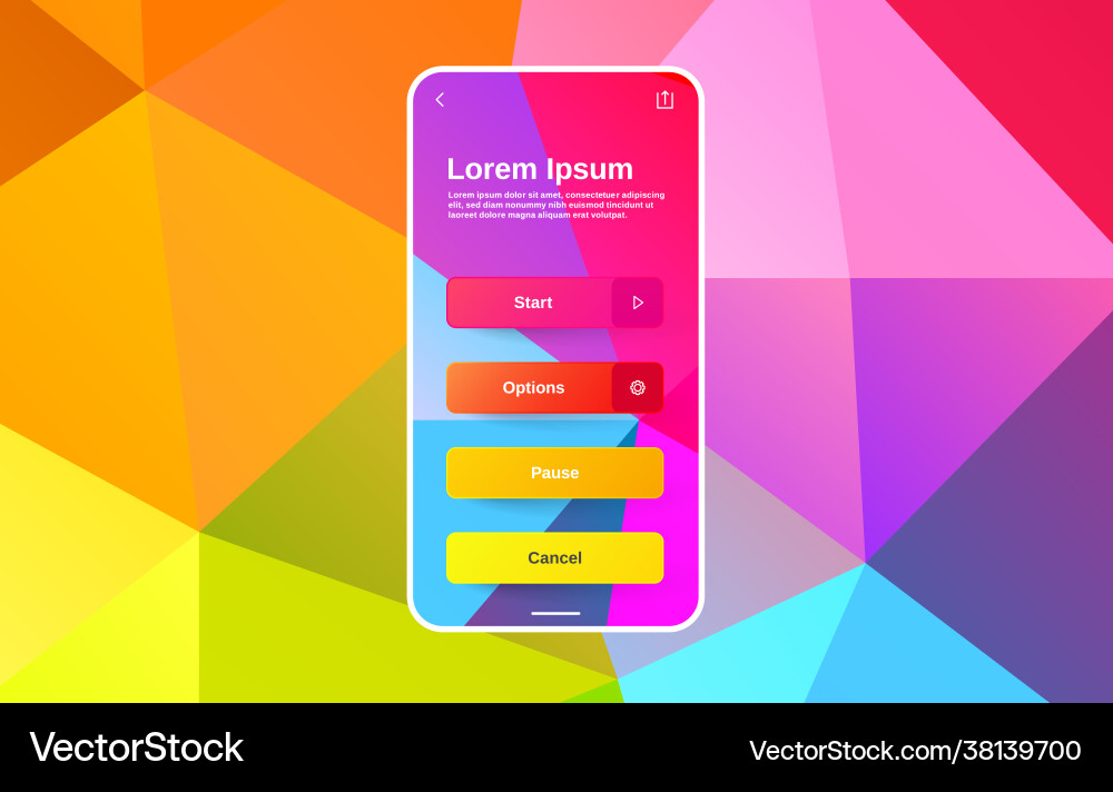 App or game interface design with smart device Vector Image