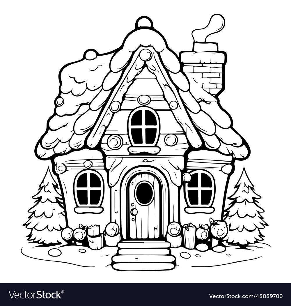 Weihnachtshaus Hand gezeichnet Skizze Symbol vector image Weihnachtshaus Hand gezeichnet Skizze Symbol