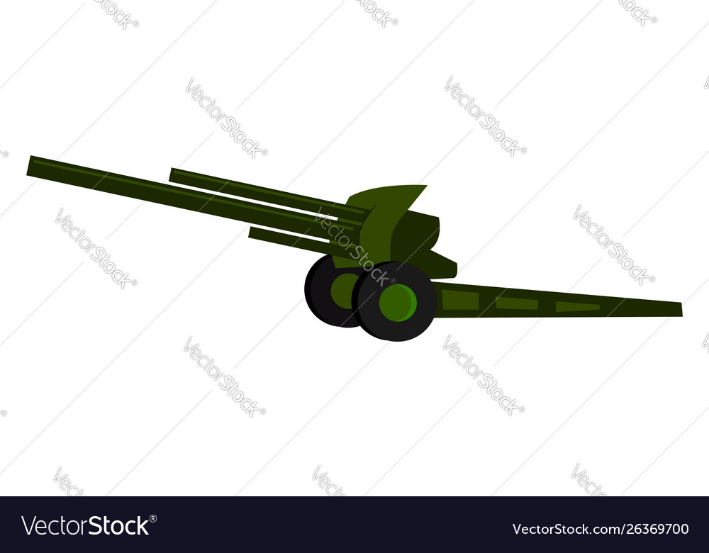 Green howitzer on white background Royalty Free Vector Image