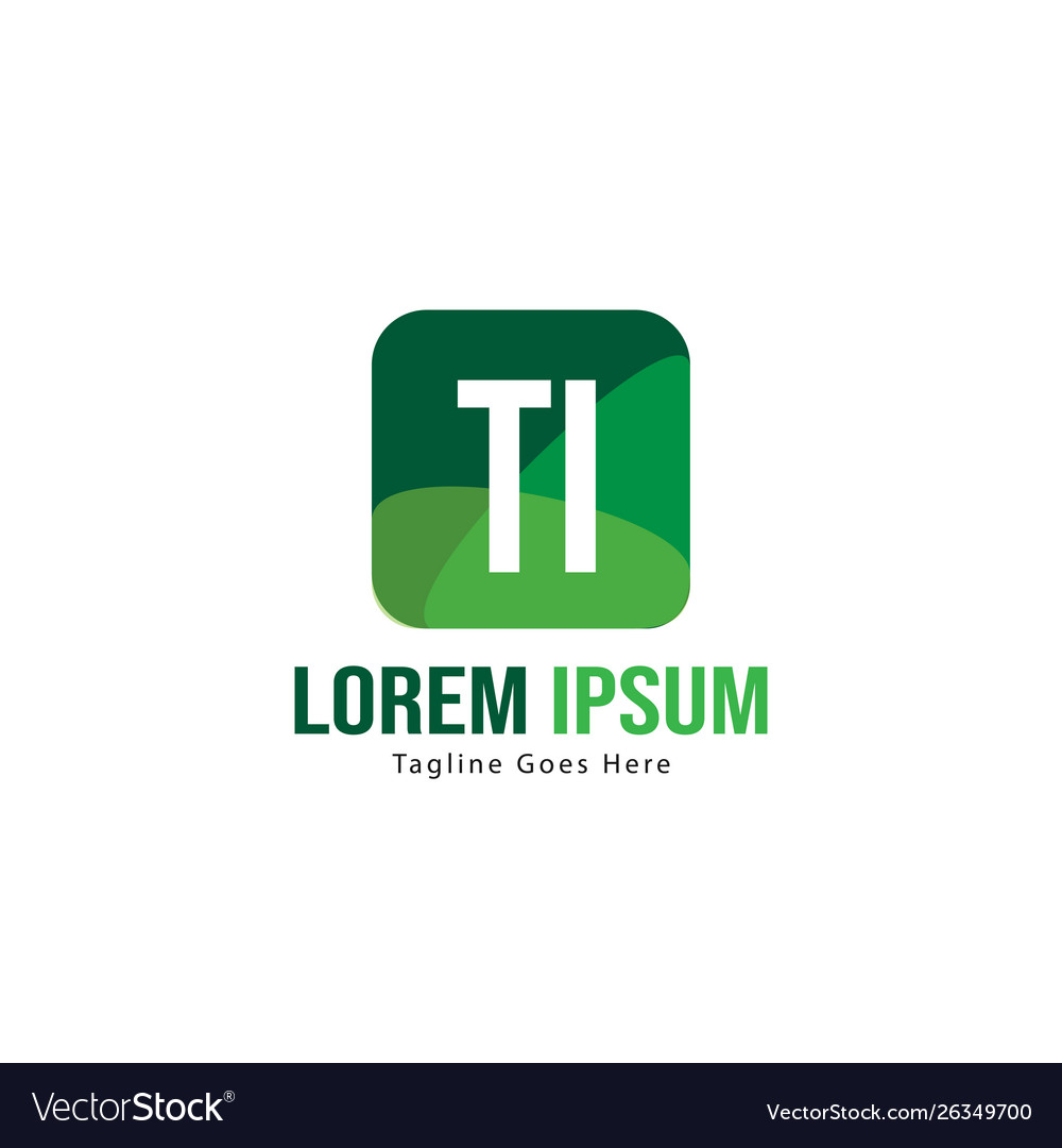 Initial ti logo template with modern frame vector image Initial ti logo template with modern frame