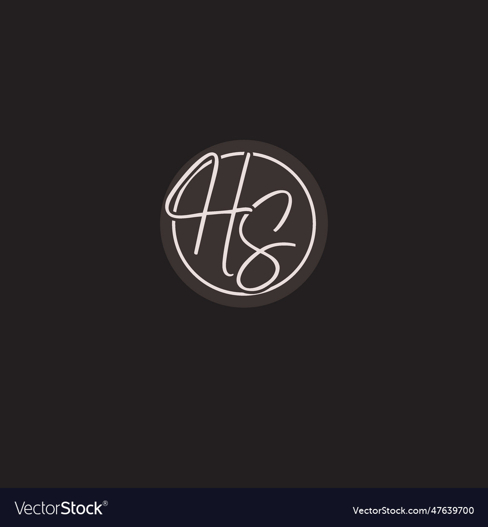Initials hs logo monogram with simple circle line