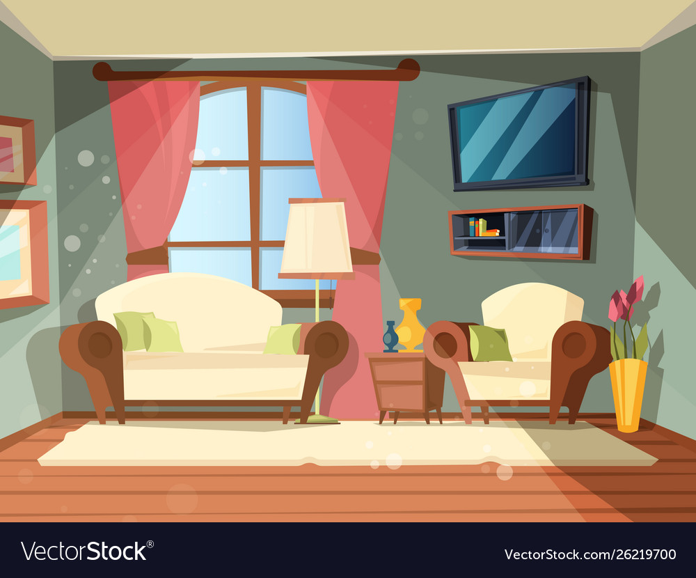 Luxury room premium interior living room Vector Image