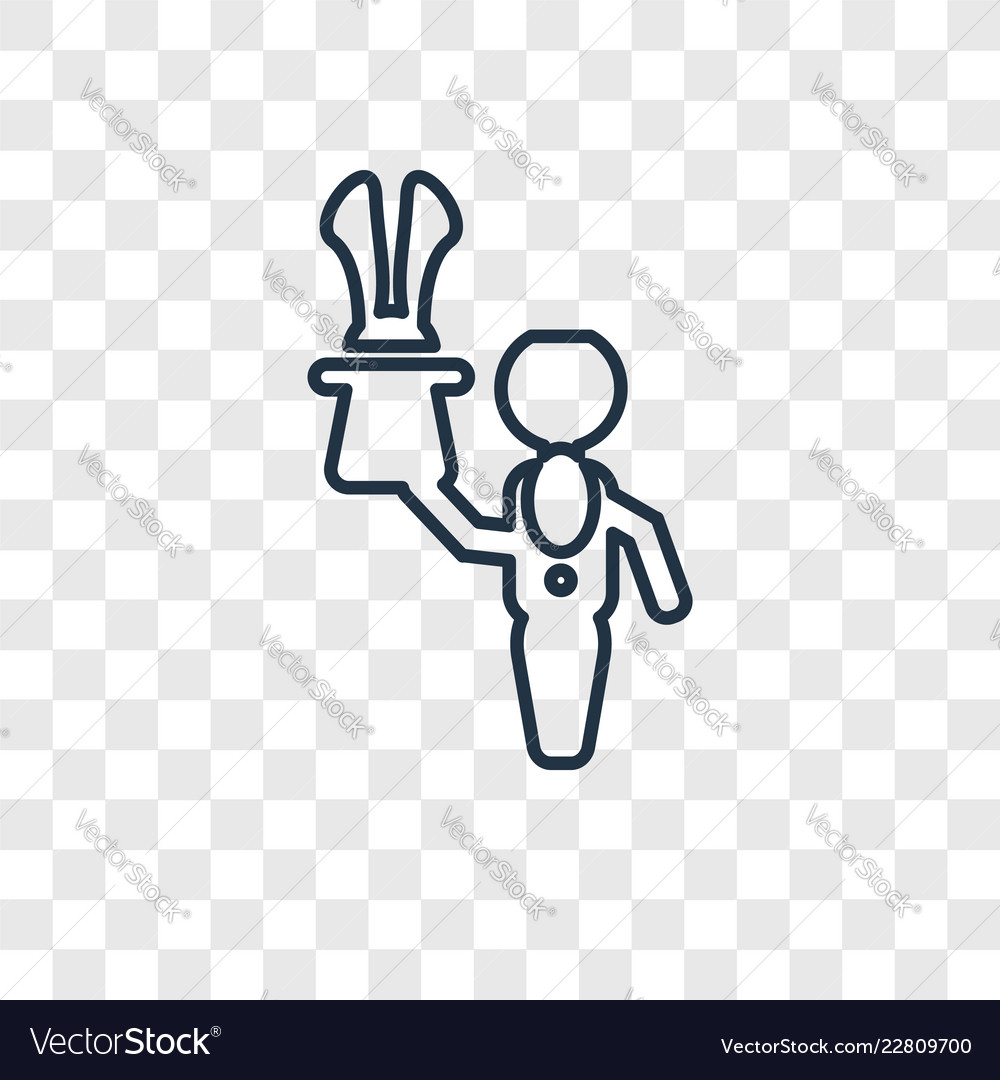 Magician man concept linear icon isolated