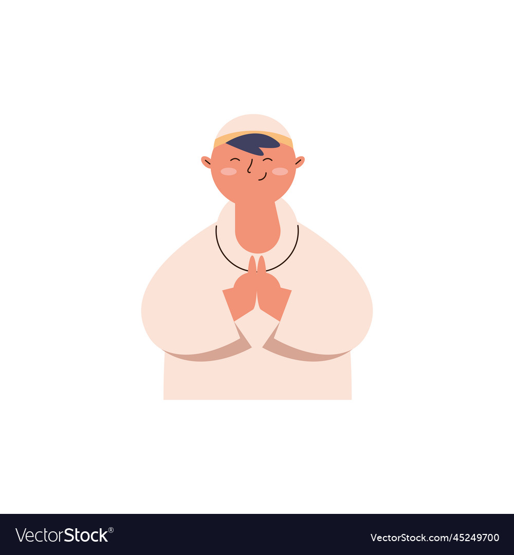 Man muslim praying Royalty Free Vector Image - VectorStock