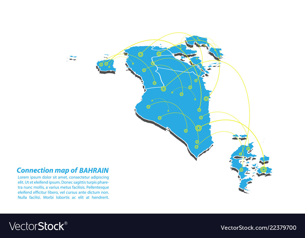 Modern of bahrain map connections network design