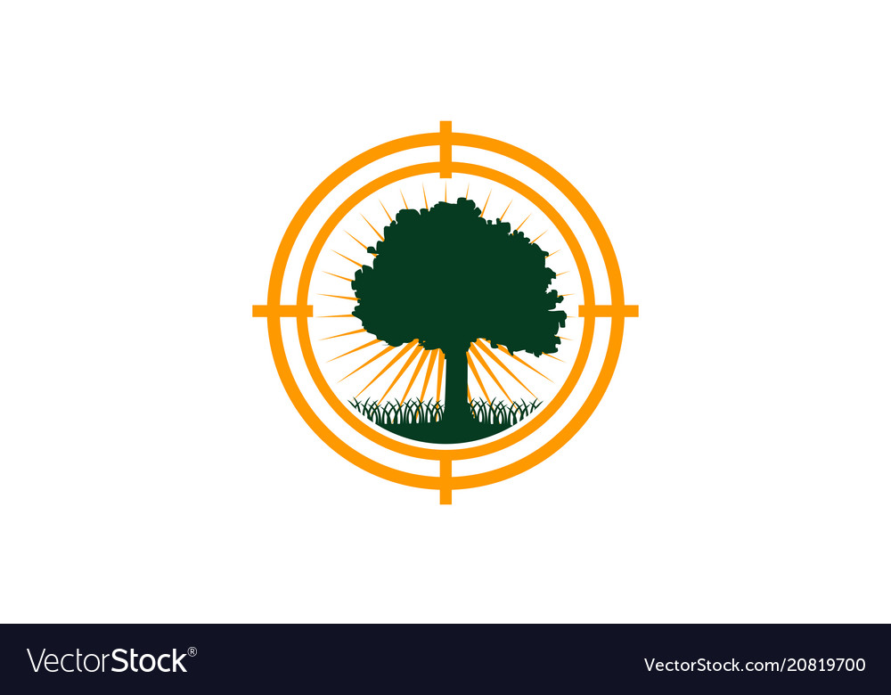 Oak tree center icon Royalty Free Vector Image