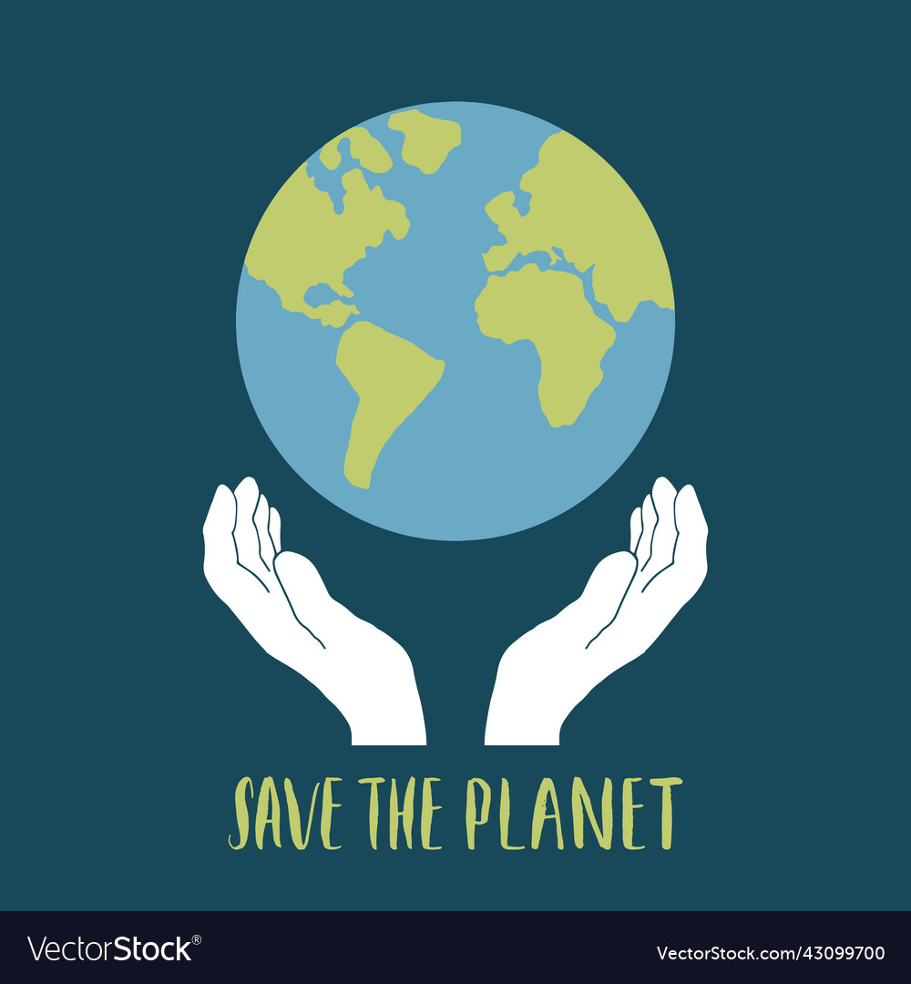 Save the planet card design environment Royalty Free Vector