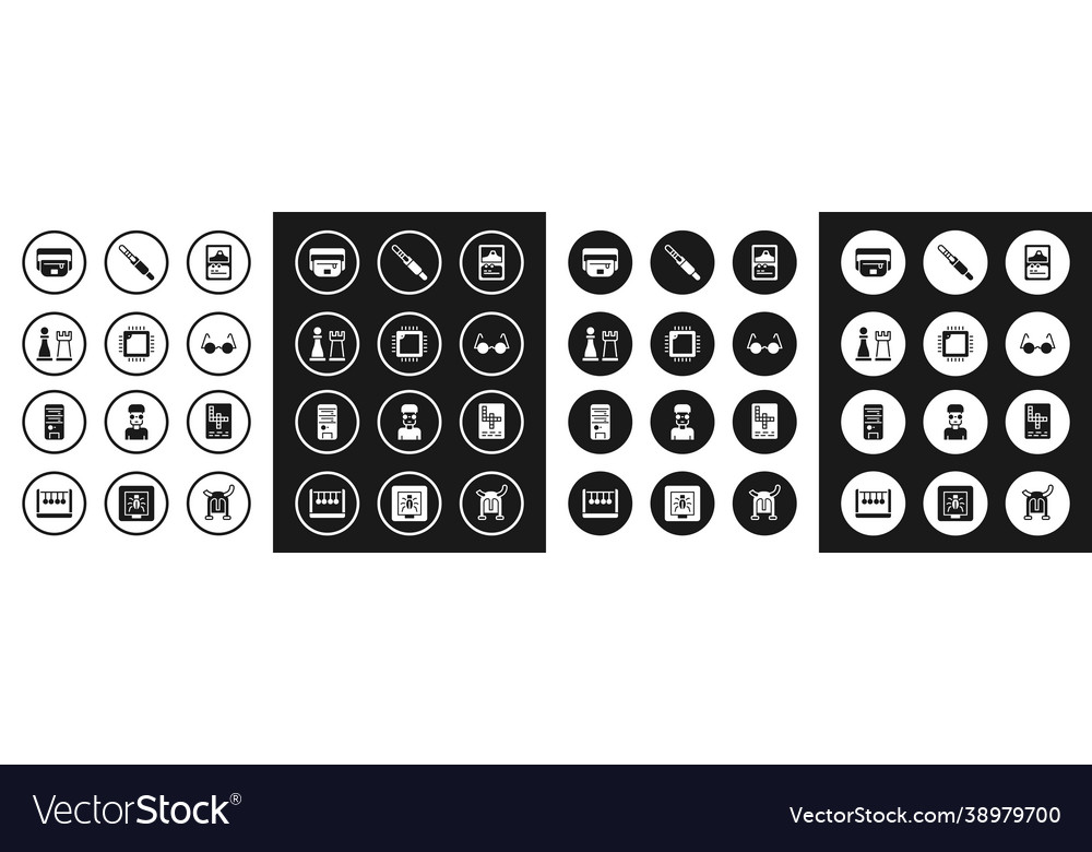 Set-Karte Spielprozessor mit cpu Schacht Taille vector image Set-Karte Spielprozessor mit cpu Schacht Taille