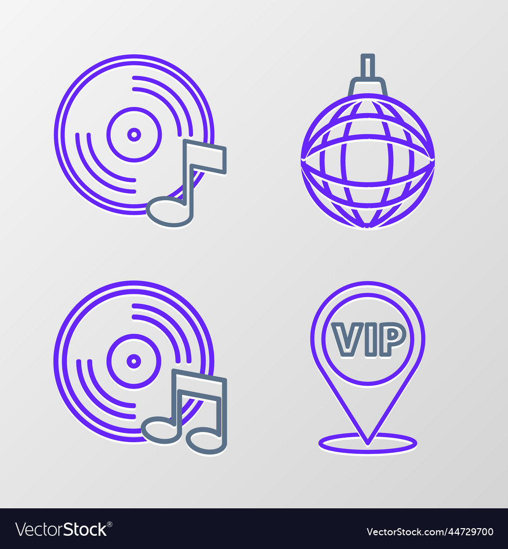 Set line location vip vinyl disk disco ball