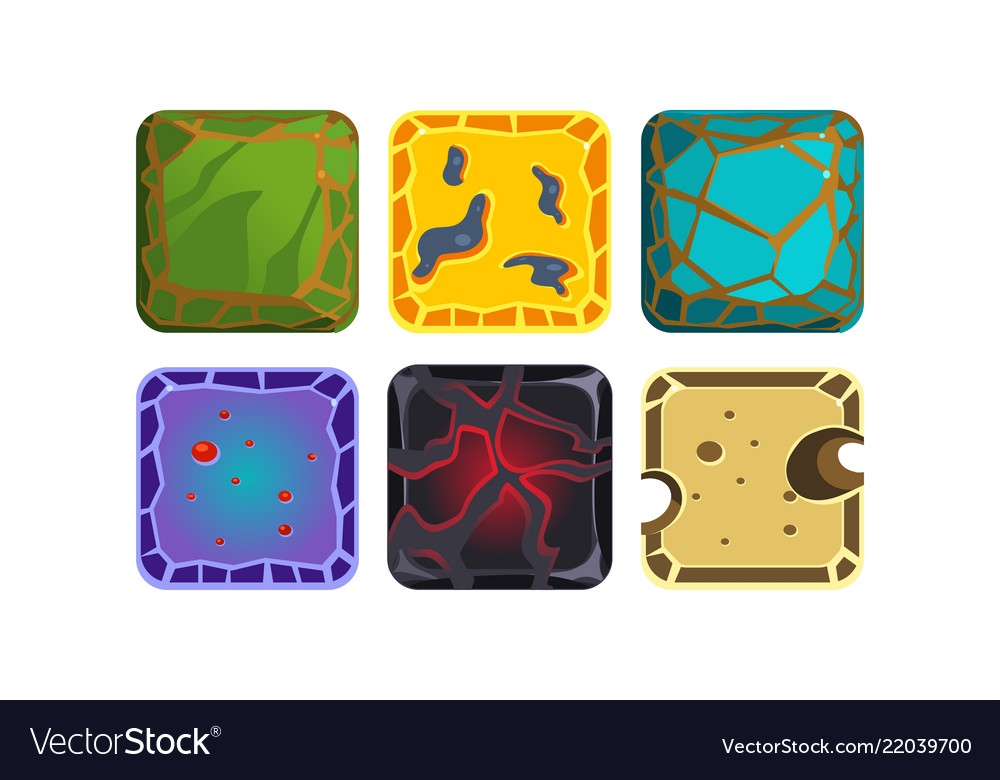 Set of square tiles with different textures vector image Set of square tiles with different textures