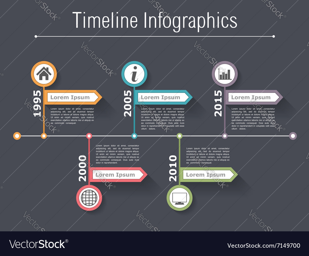 Timeline infographics template Royalty Free Vector Image