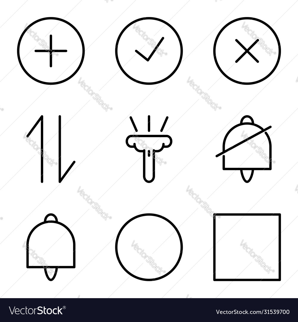 User interface outline icon set include