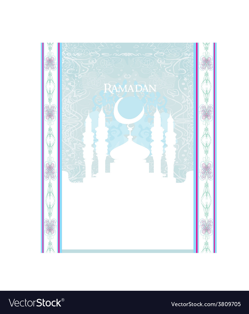 Artistic pattern background with moon and mosque