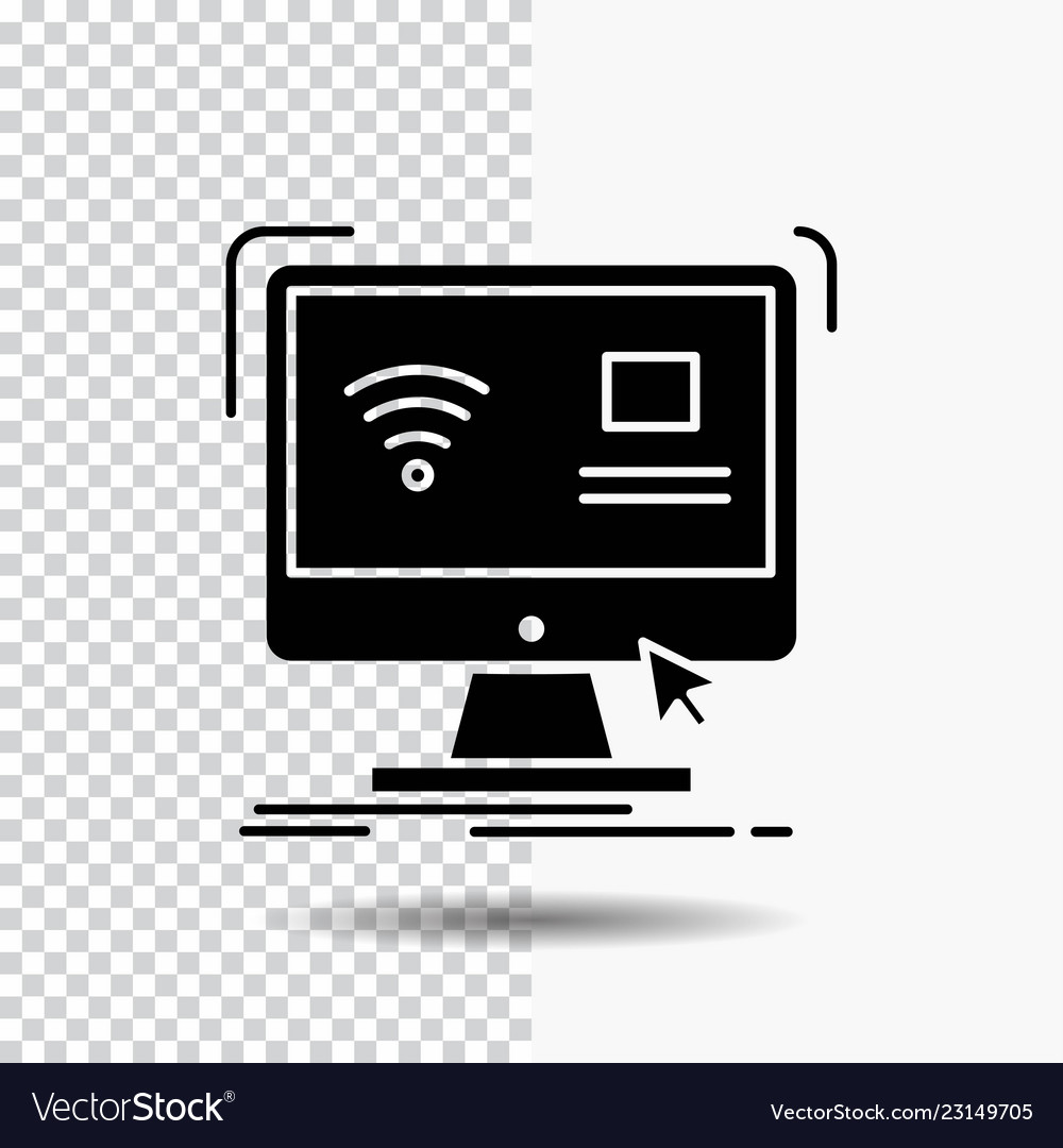 Control computer monitor remote smart glyph icon Vector Image Control computer monitor remote smart glyph icon