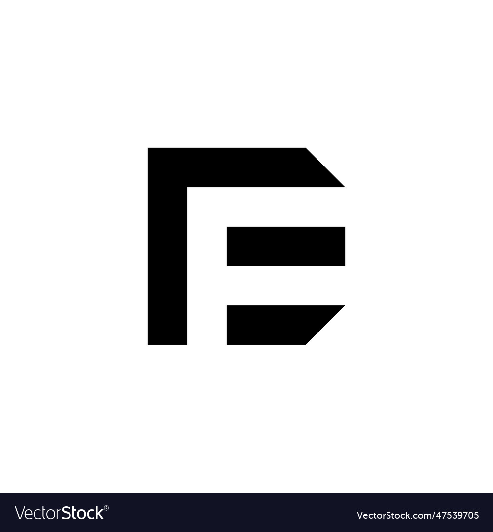 Letter rf square geometric symbol simple logo Vector Image