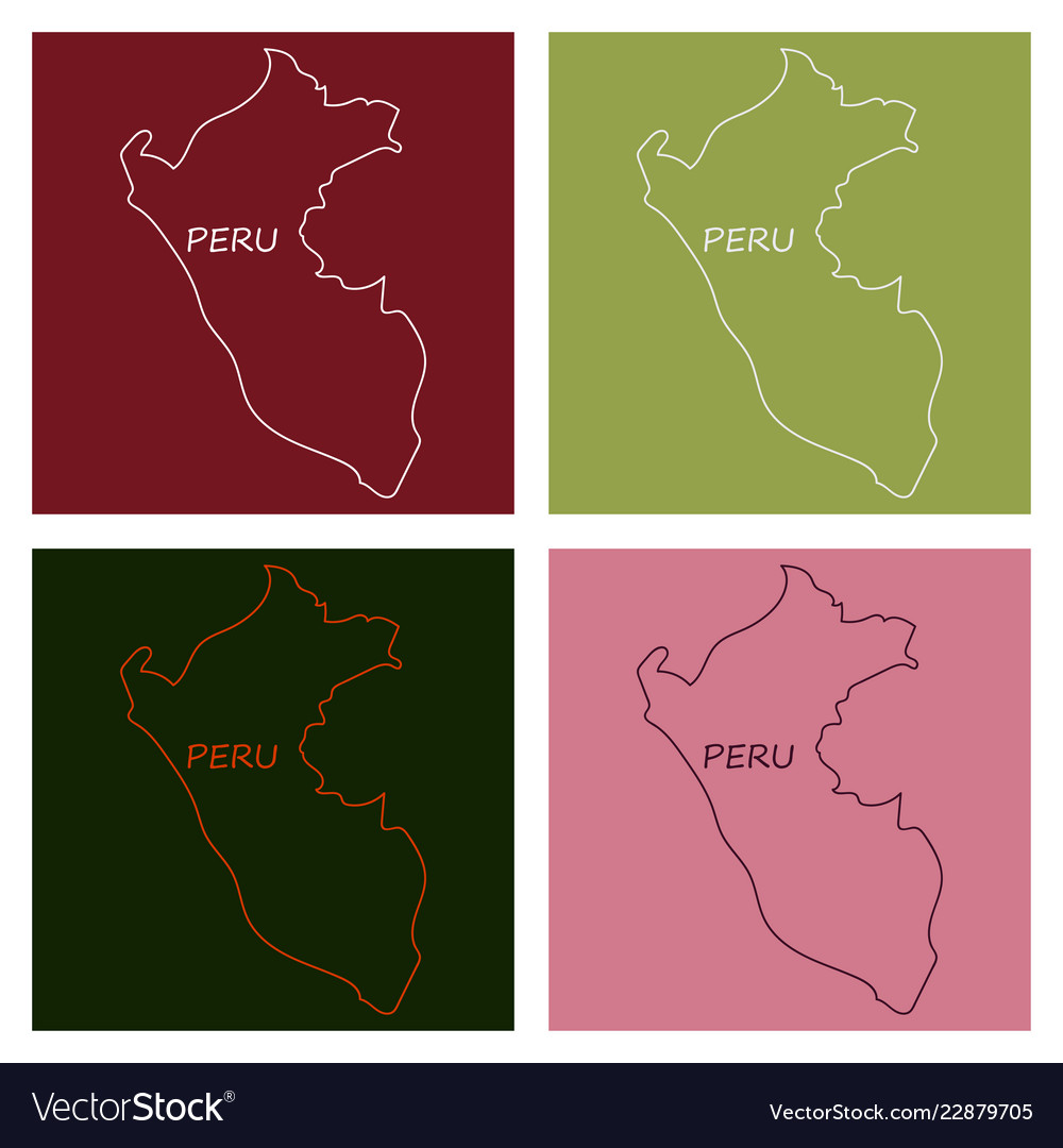 Map of peru with all main tourist attraction Vector Image