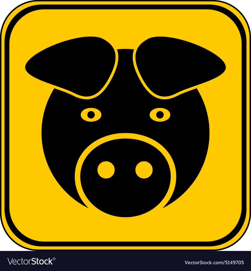 Pig symbol button