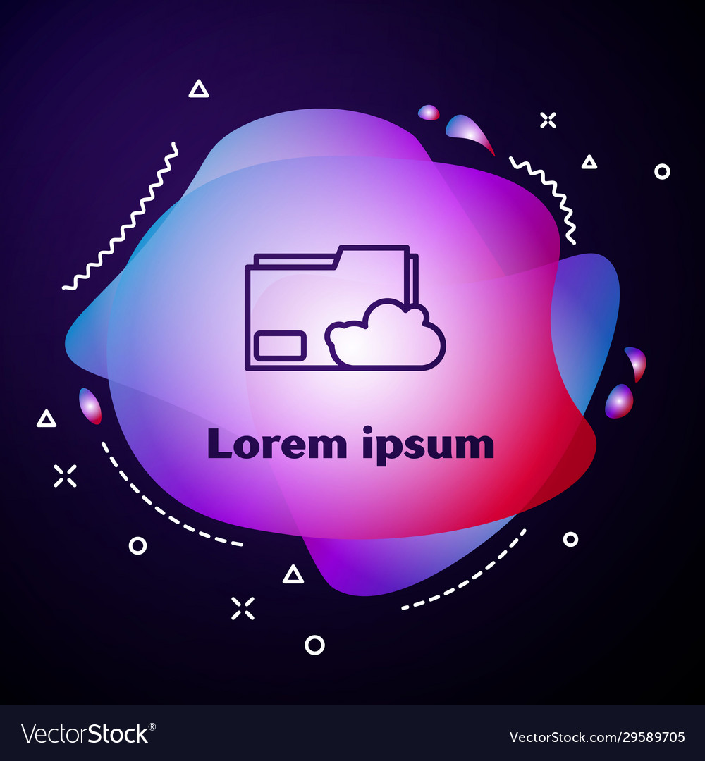 Purple line cloud storage text document folder
