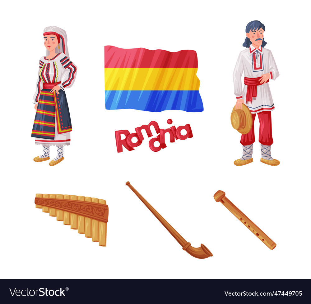 Romania country traditional symbol and object Vector Image