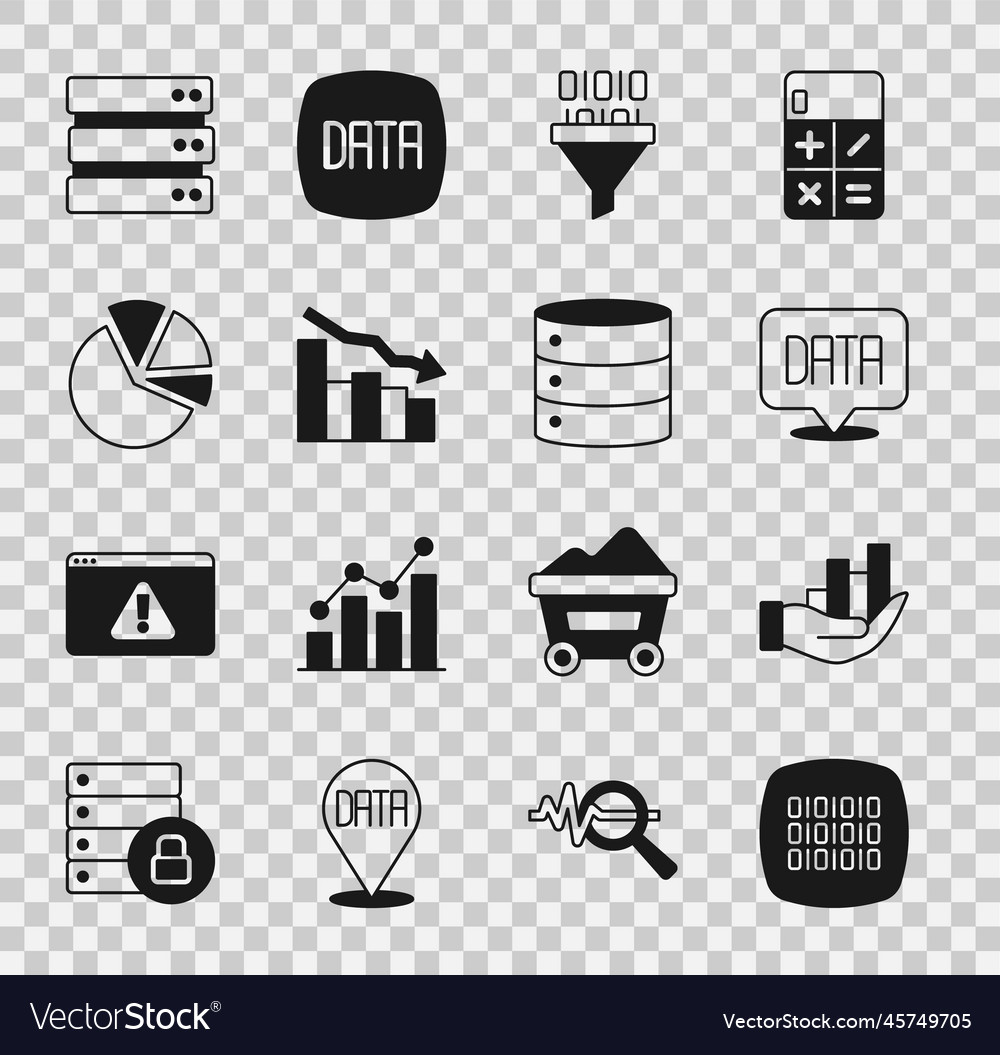 Set binary code pie chart infographic data Vector Image Set binary code pie chart infographic data