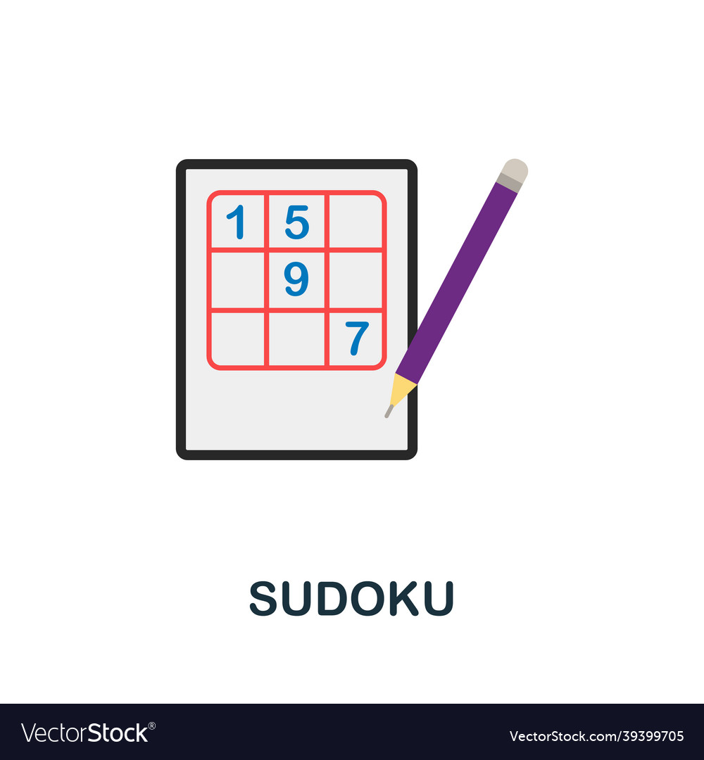 Sudoku icon flat sign element from table games
