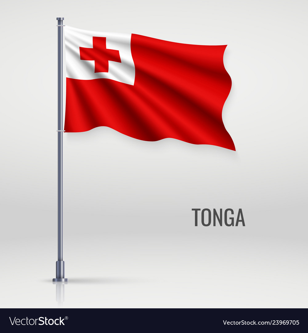 Tonga Flag on Flagpole