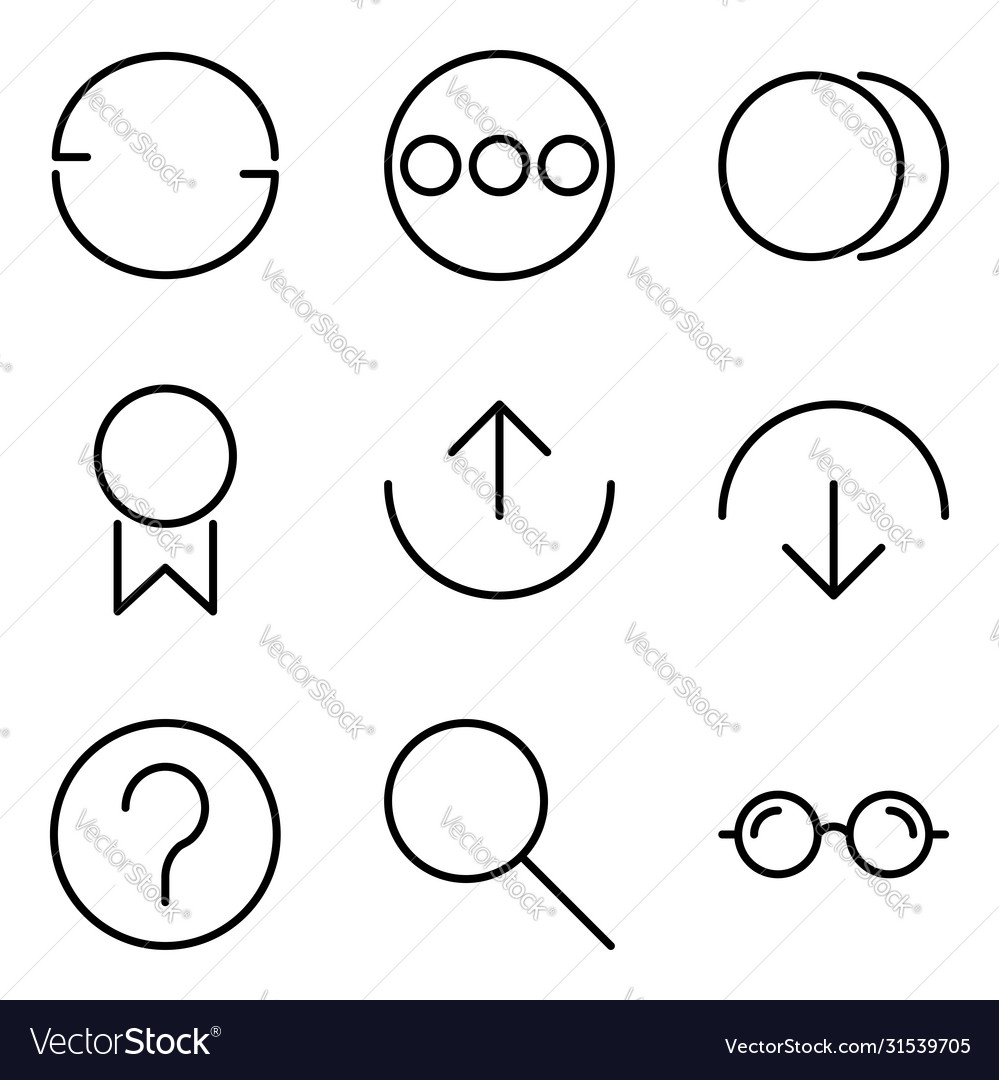 User interface outline icon set include vector image User interface outline icon set include