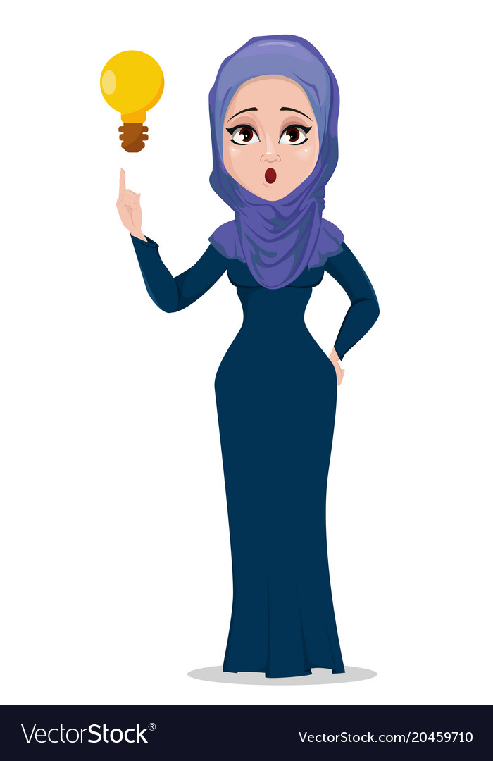 Arabic business woman cartoon character