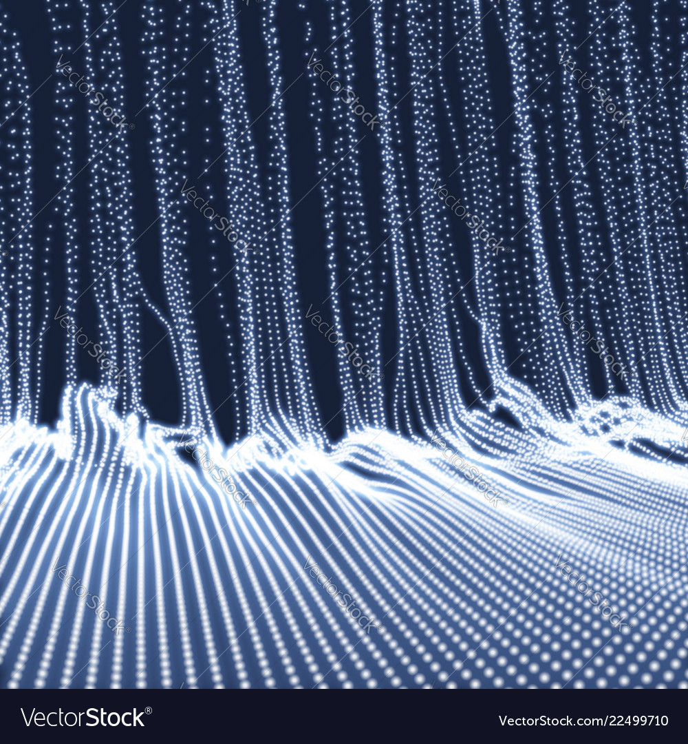 Array with dynamic emitted particles 3d grid Vector Image Array with dynamic emitted particles 3d grid