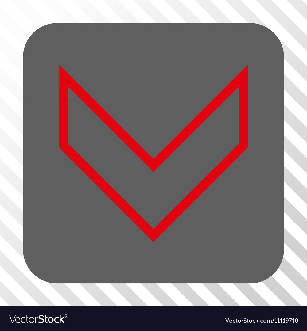 Arrowhead down rounded square button