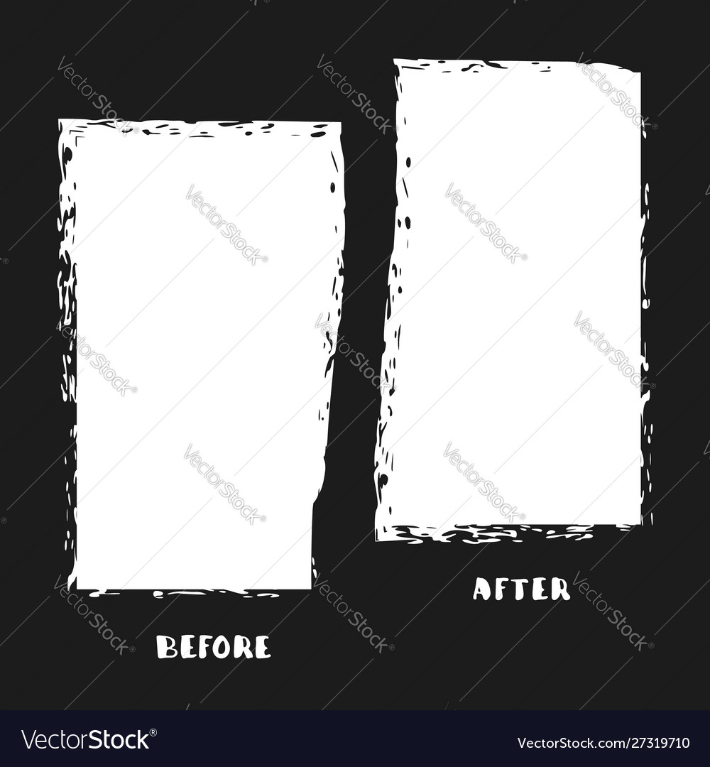 Before and after screen banner with empty space