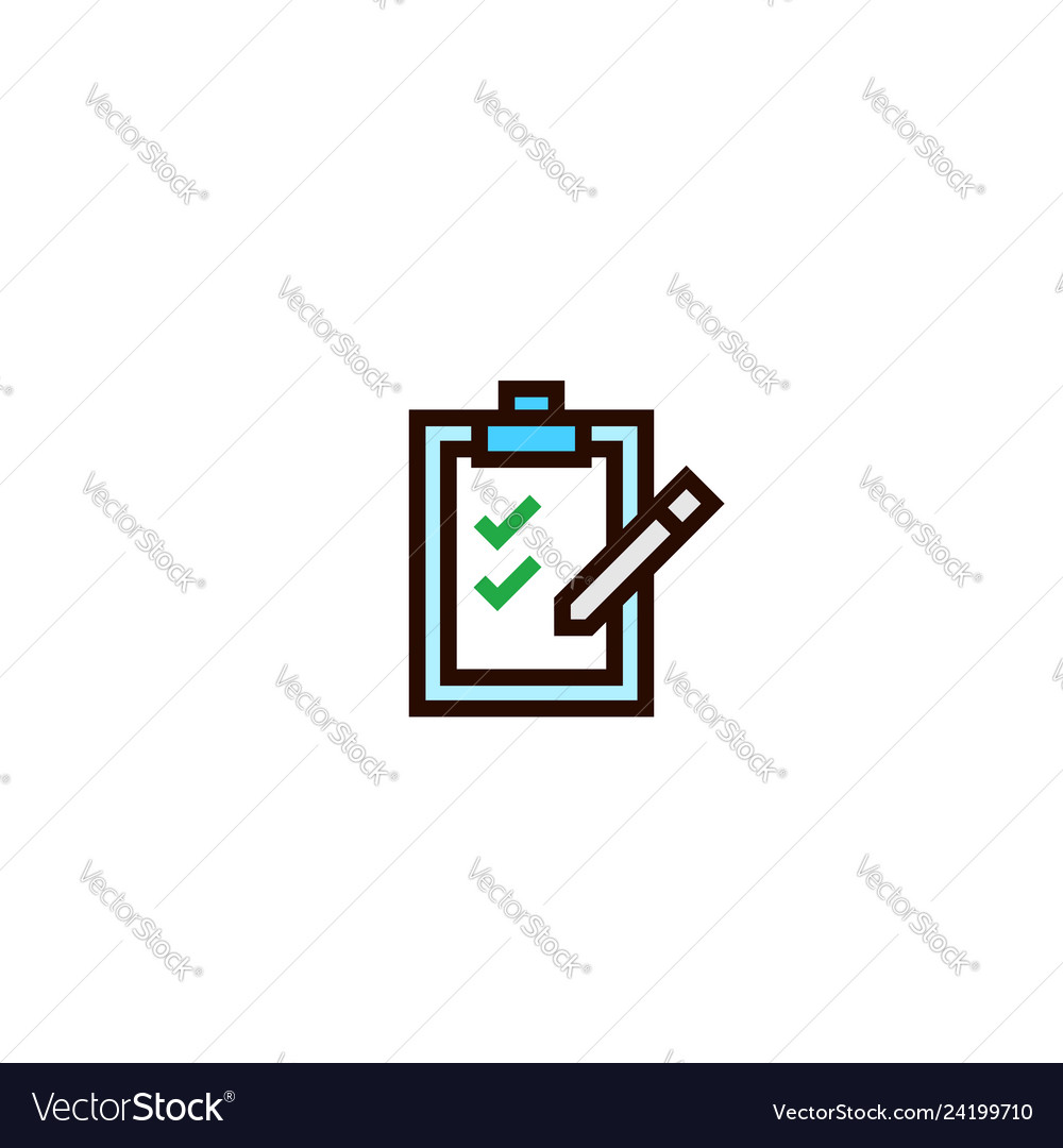 Check list document icon paper board with pen Vector Image Check list document icon paper board with pen
