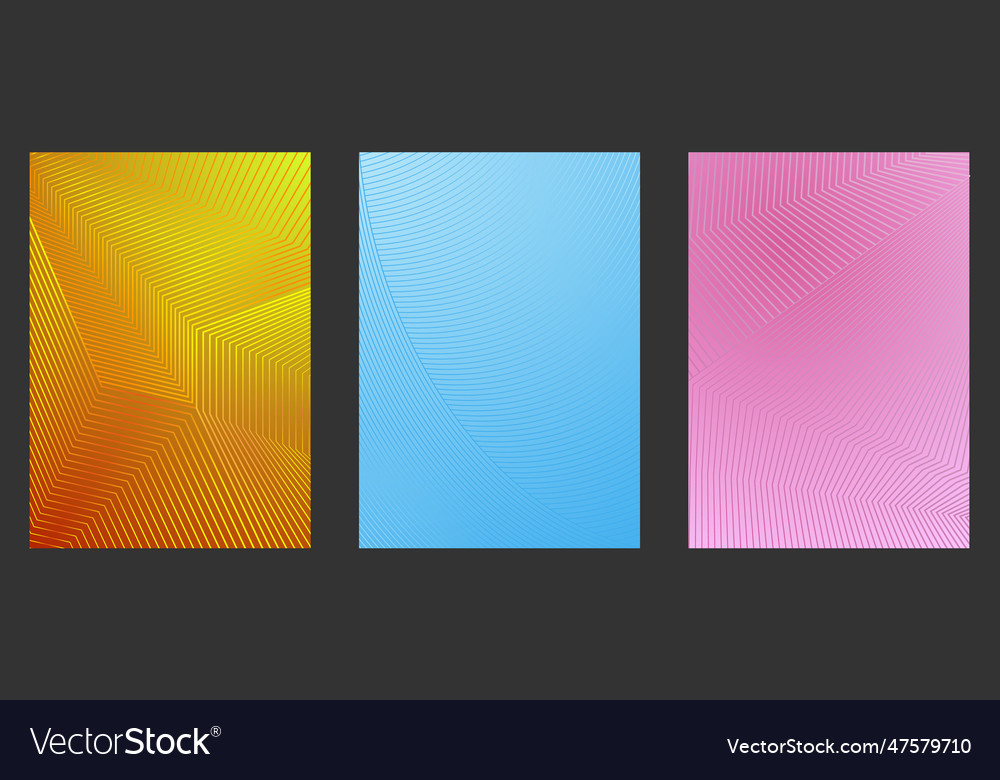 Colorful linear composition a set of layouts vector image Colorful linear composition a set of layouts