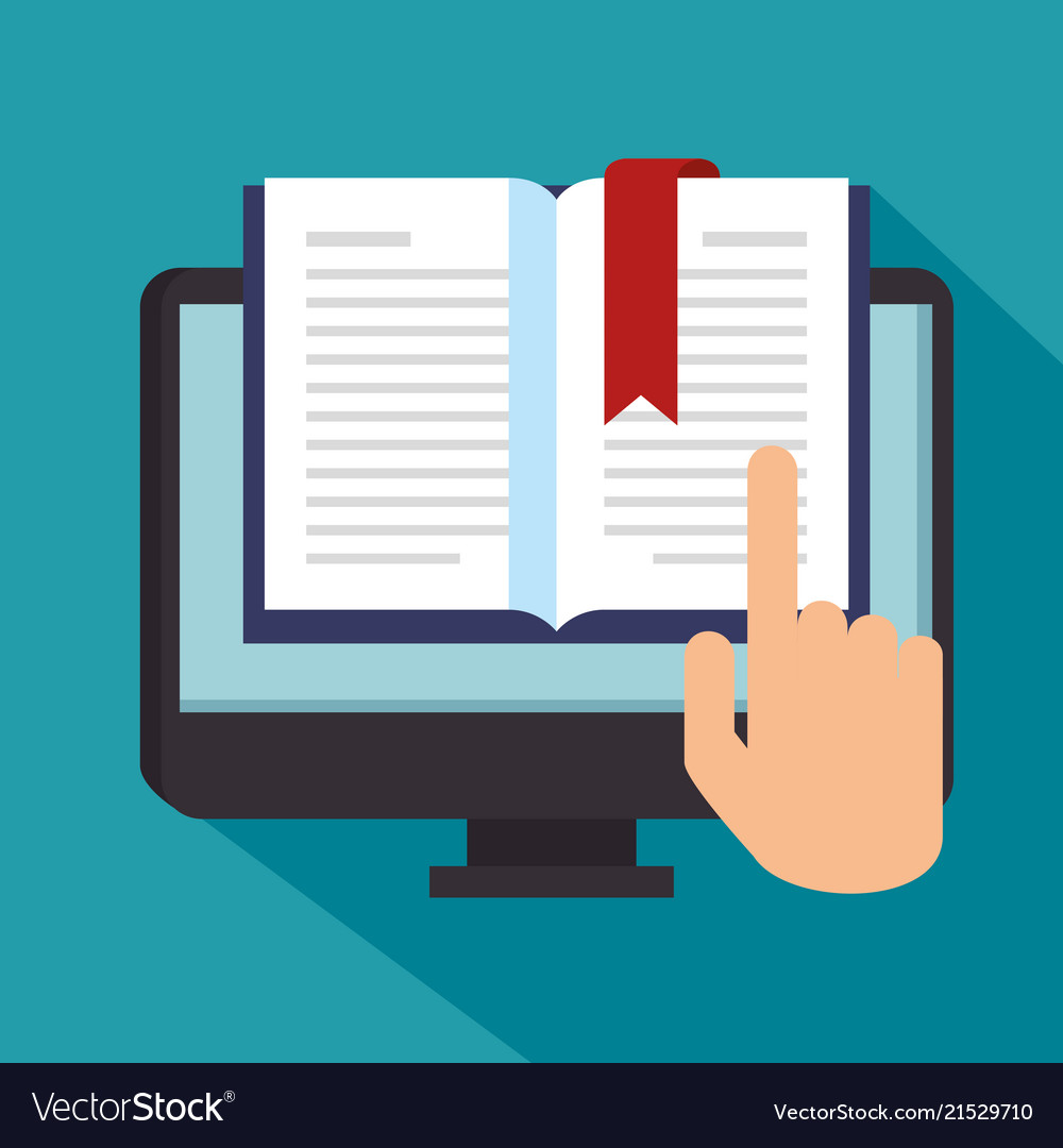 Education on line with desktop display vector image Education on line with desktop display