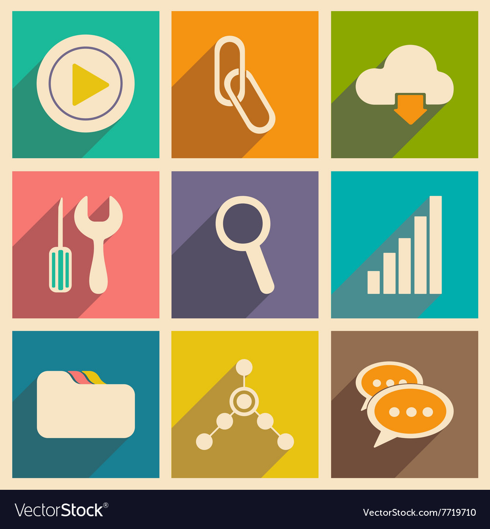 Flat with shadow concept and mobile application