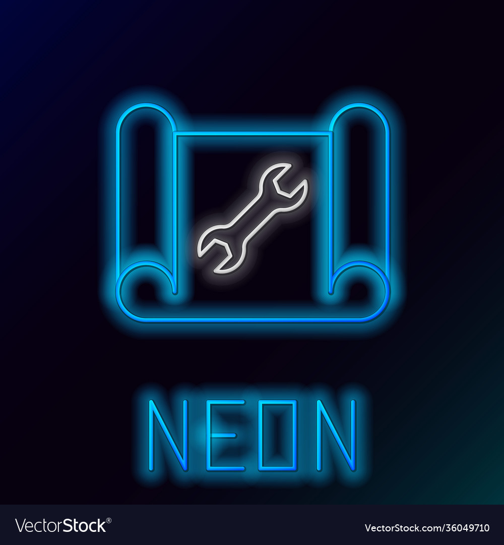 Glowing neon line graphing paper for engineering vector image Glowing neon line graphing paper for engineering