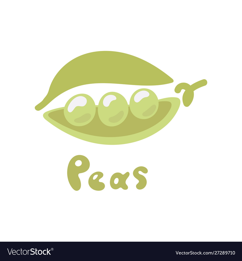 Green peas isolated on white background set