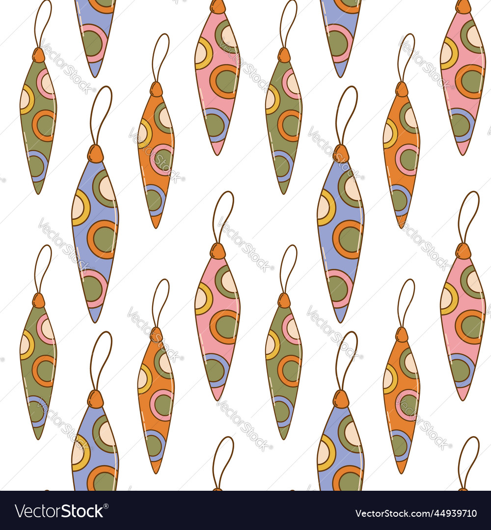 Hippie christmas groovy seamless pattern