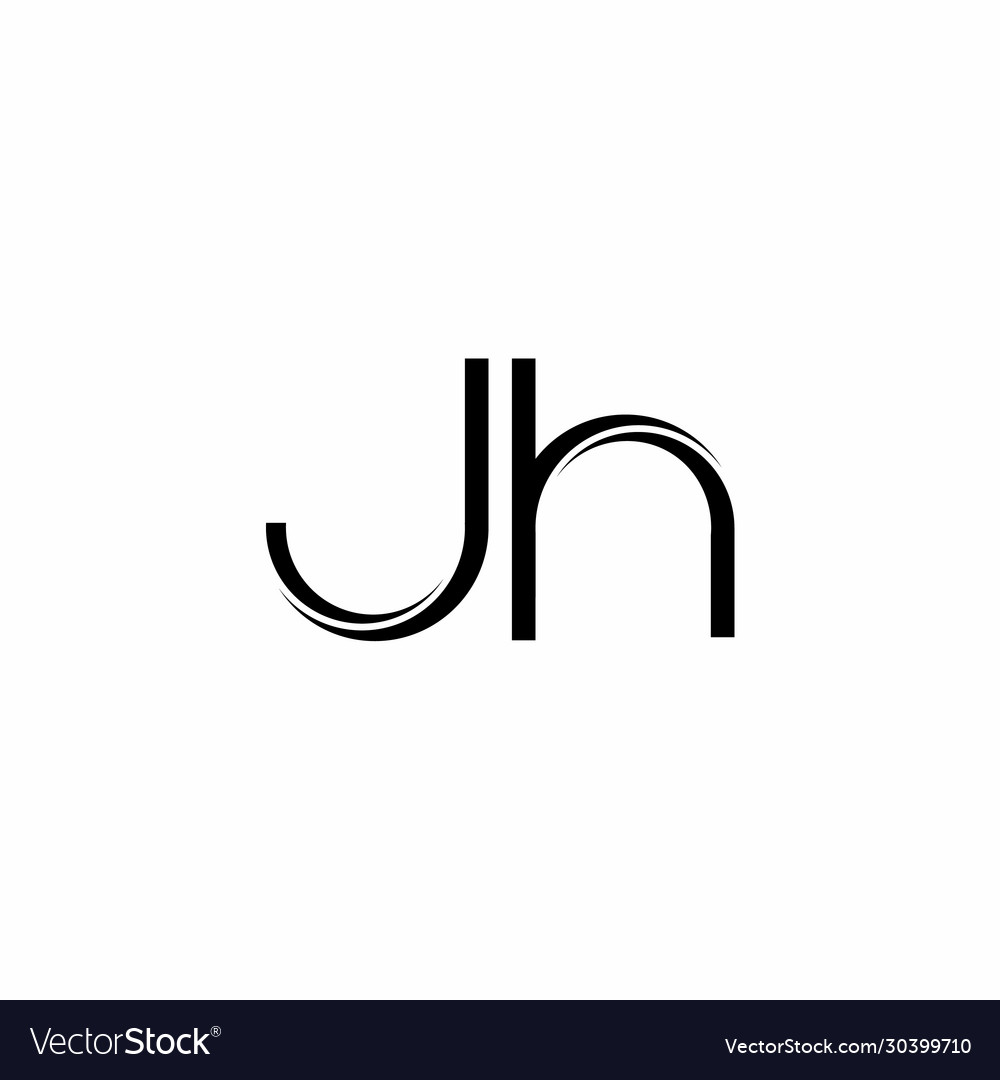 Jh Logo Monogram With Slice Rounded Modern Design Vector Image