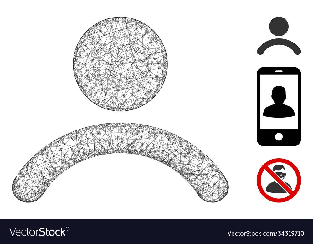 Man polygonal web mesh vector image Man polygonal web mesh