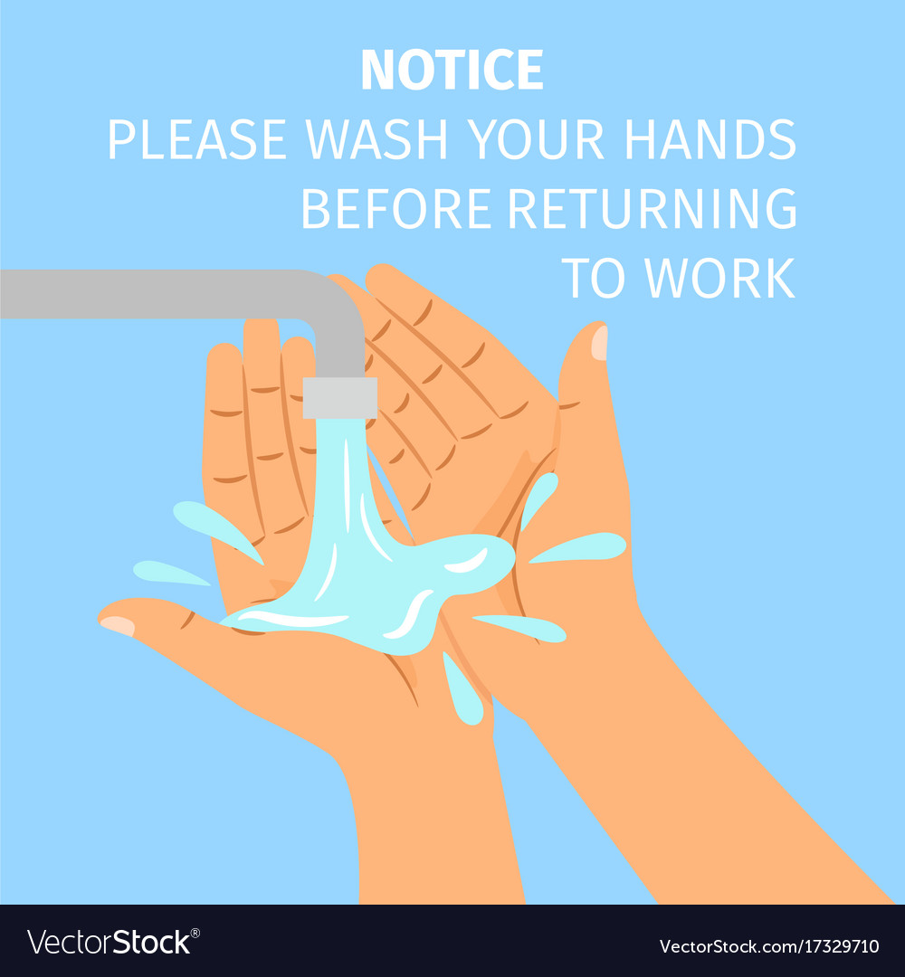 Man washing hands under the tap Royalty Free Vector Image