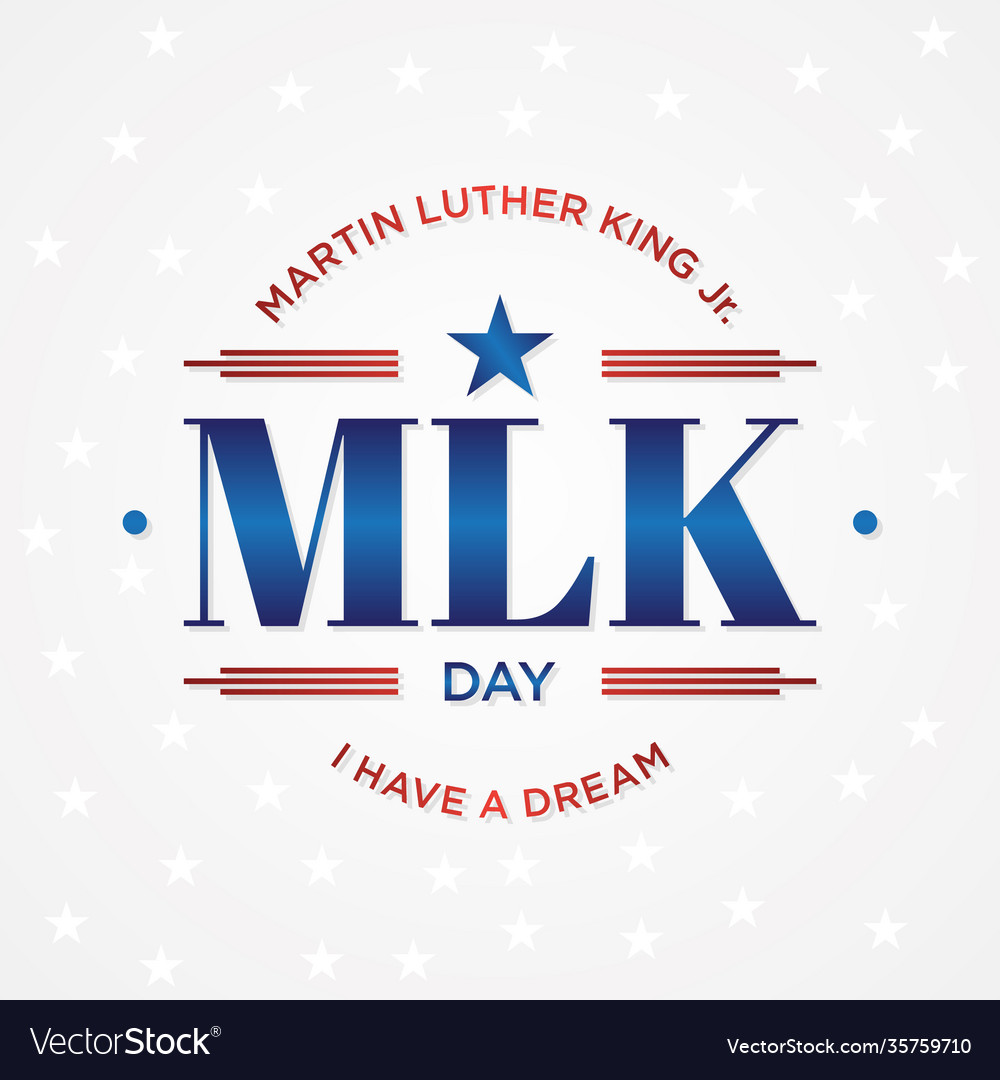 Mlk or martin luther king letter emblem design Vector Image