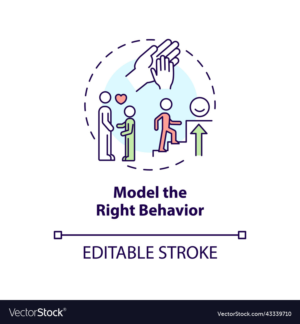 Model right behavior concept icon