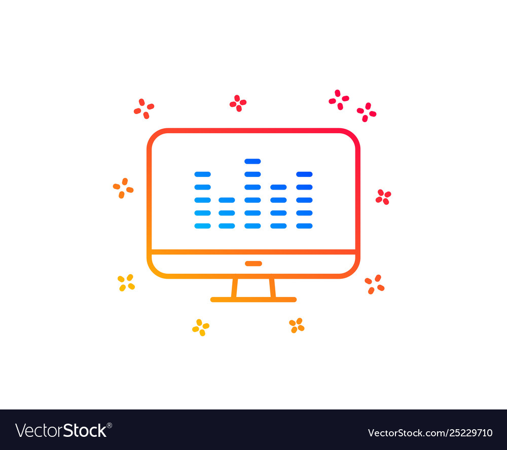 Music making line icon dj app sign