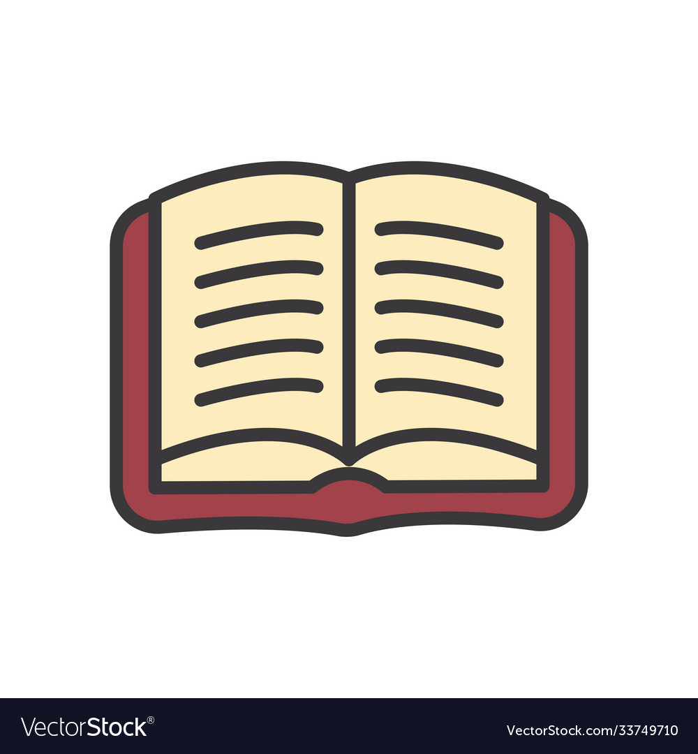 Open book line and fill style icon design