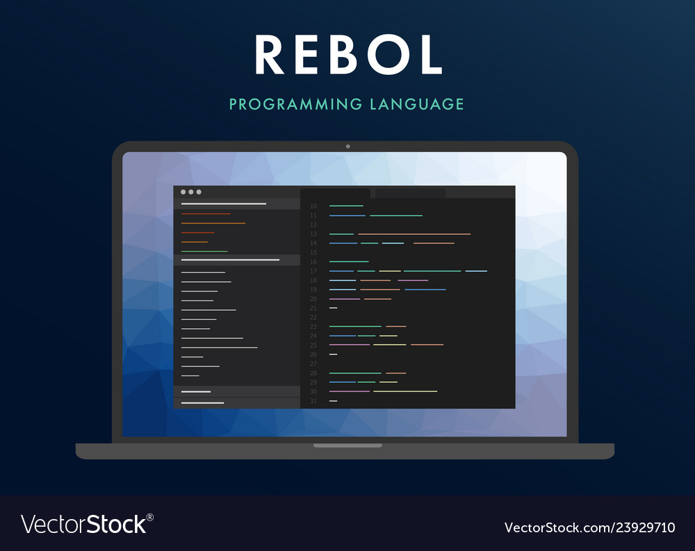 rebol-programming-language-royalty-free-vector-image