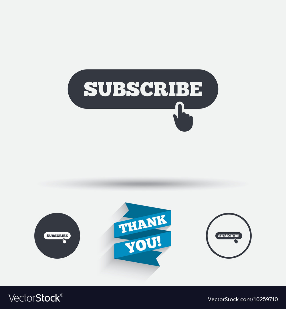 Subscribe with hand pointer icon membership