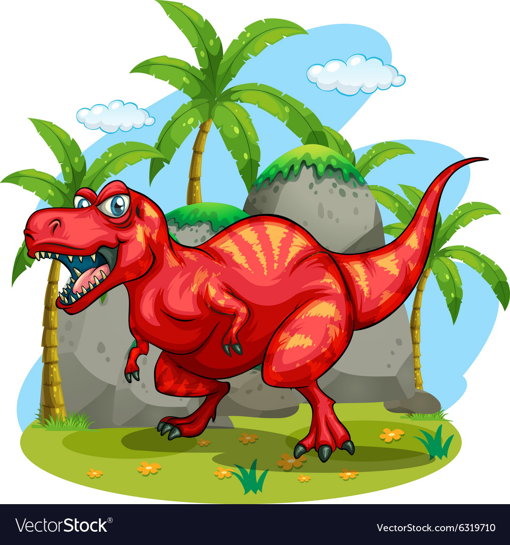 T-rex standing on grass Royalty Free Vector Image T-rex standing on grass Royalty Free Vector Image
