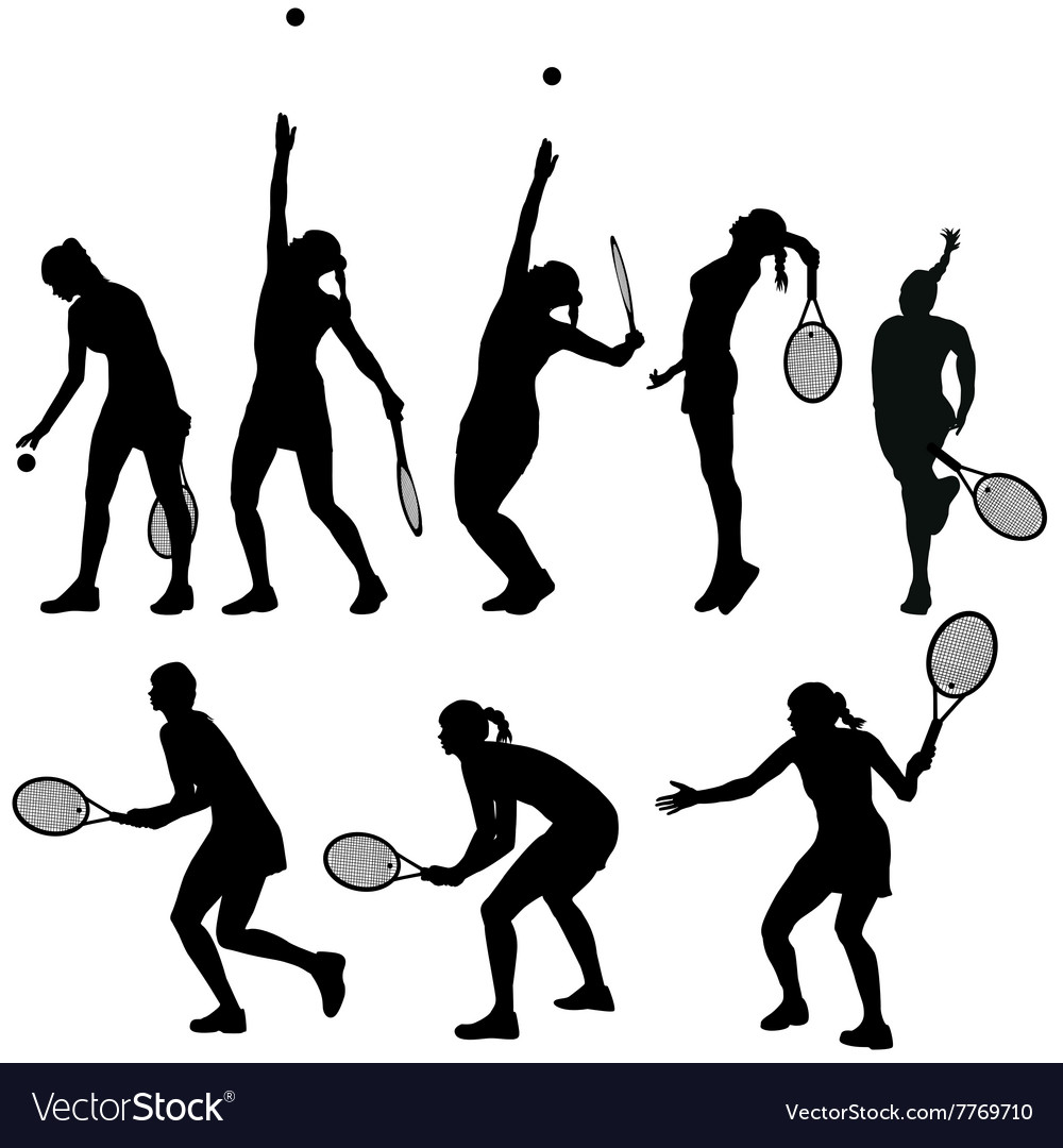 Tennis Player Silhouettes