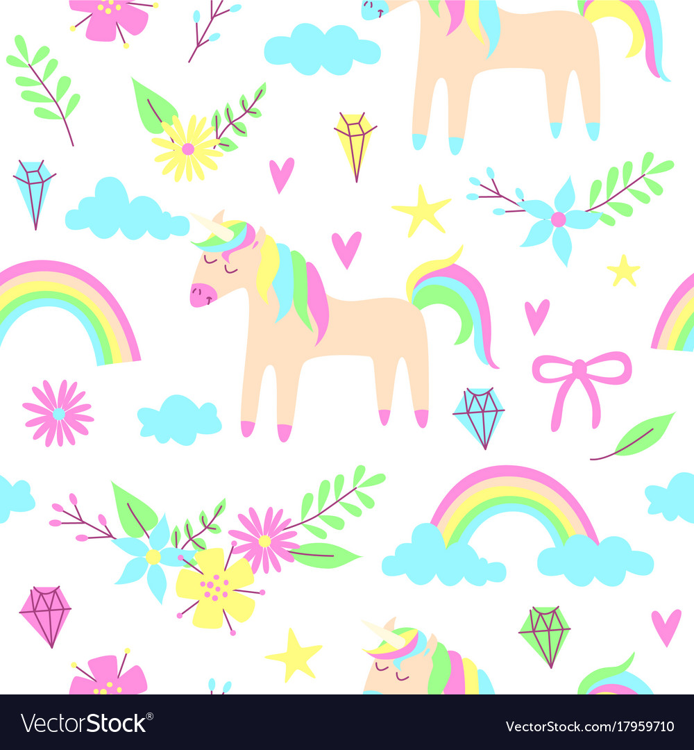 Unicorn seamless pattern